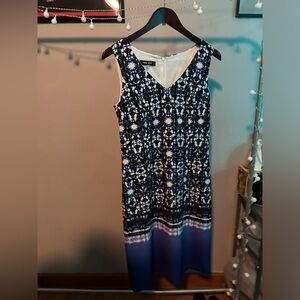 V neck, Nine West, Purple & Black Dress